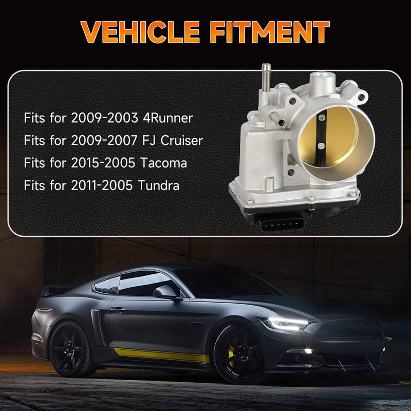 DINGKA 22030-0P010 جسم الخانق الإلكتروني يناسب تويوتا 4Runner 03-09/ FJ Cruiser 07-09/ Tacoma 05-15/ Tundra 05-11 4.0L V6 DOHC OE 22030-31010 - Image 2